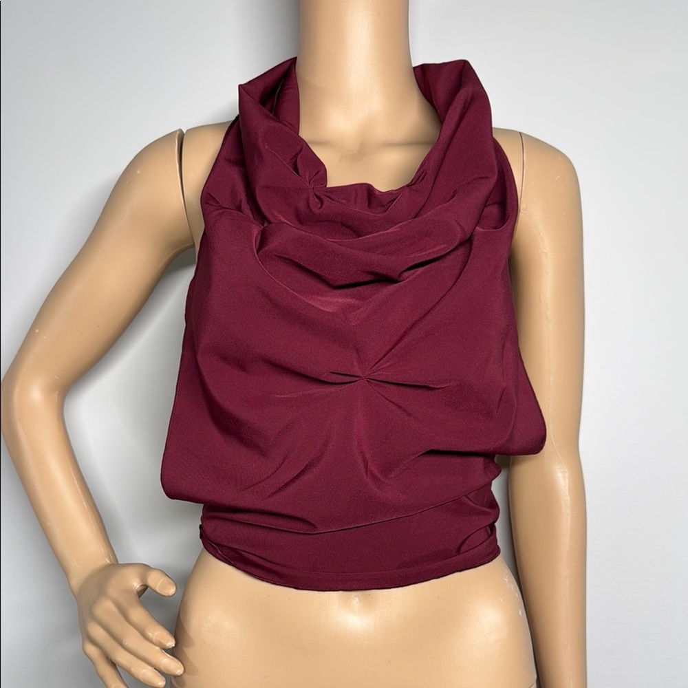 Elegant Burgundy Drape Top